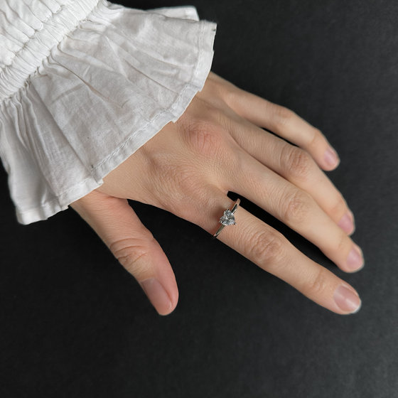 Silver ring with cubic zirconia
