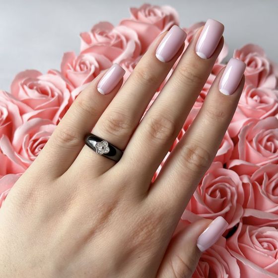 Silver ring with ceramics