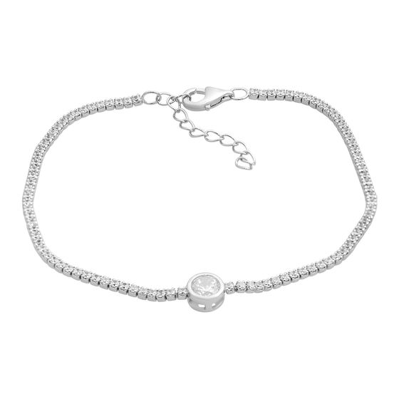 Silver bracelet with cubic zirconia