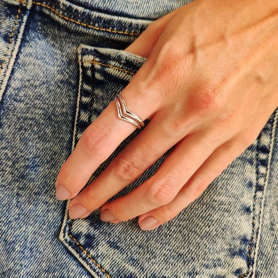 Silver ring without stones