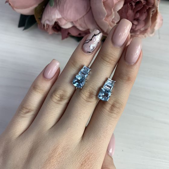Silver Earrings with Topaz