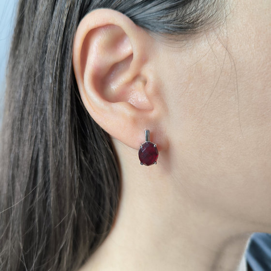 Silver earrings with nano garnet 4.45ct