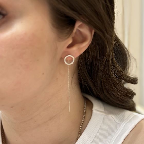 Silver Earrings with Fianites