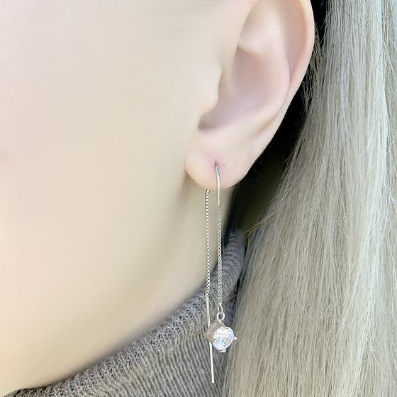 Silver Earrings with Fianites