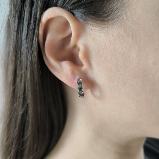 Silver earrings with cubic zirconia