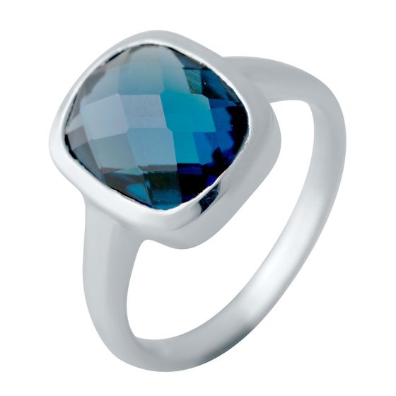 Срібна каблучка з топазом Лондон Блю 4.119ct