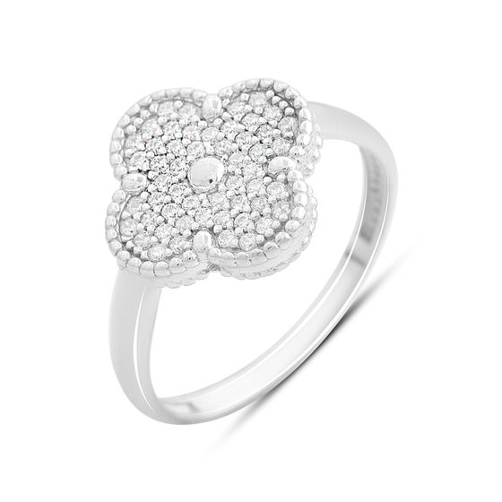 Silver ring with cubic zirconia