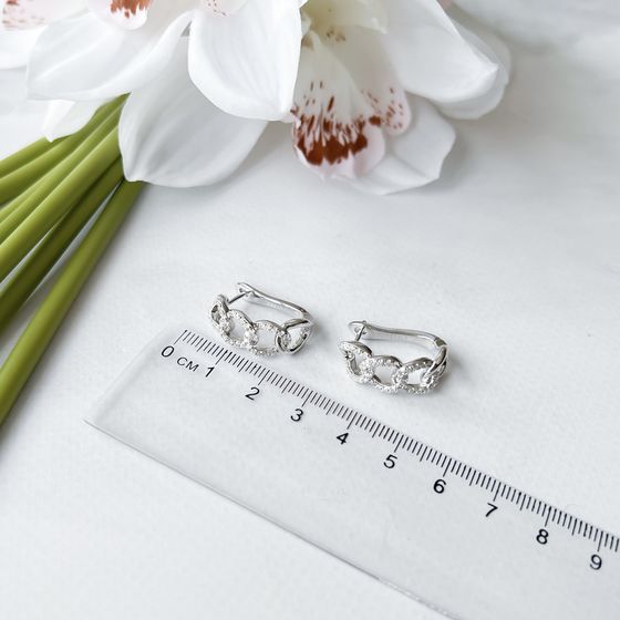 Silver Earrings with Fianites