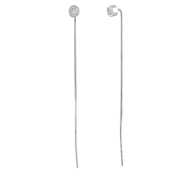 Silver Earrings with Fianites