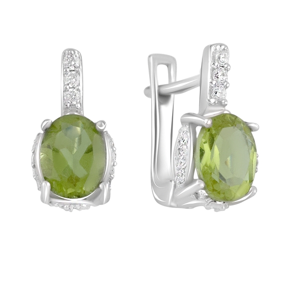 Silver earrings with 3.835 ct of sultaniite