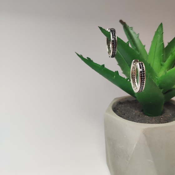 Silver Earrings with Fianites