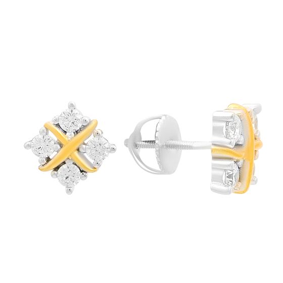 Silver earrings with Phianites