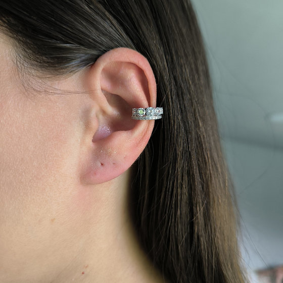 Silver earrings with cubic zirconia