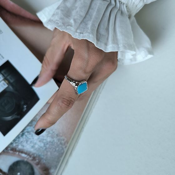 Silver ring with turquoise