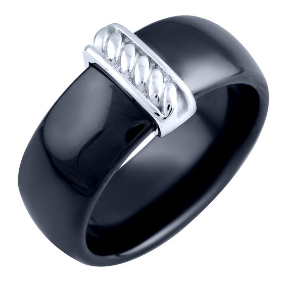 Silver ring with ceramics