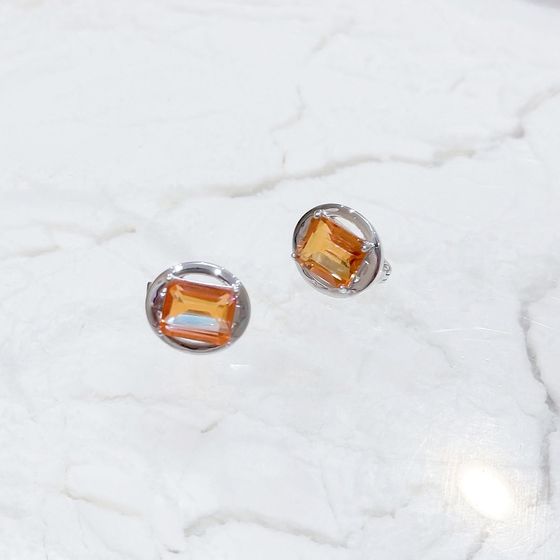 Срібні сережки із золотим кварцом 6.95ct