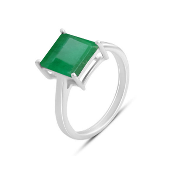Silver ring with emerald 2.053ct
