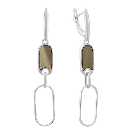 Silver earrings with mother-of-pearl