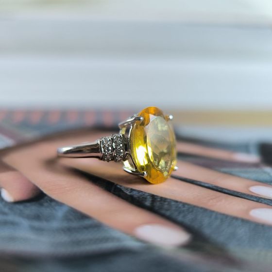 Срібна каблучка з цитрином nano 5.065ct