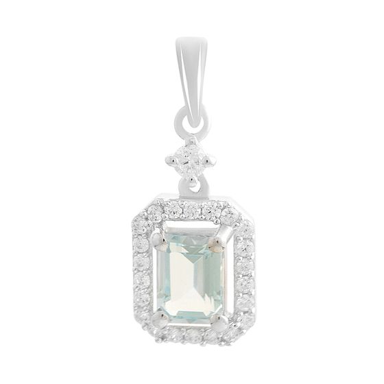 Срібна підвіска з топазом 1.768ct, фіанітами