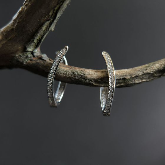 Silver Earrings with Fianites