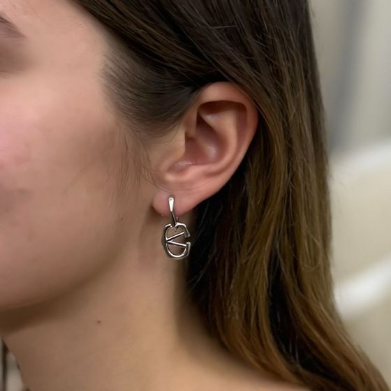 Silver earrings without stones