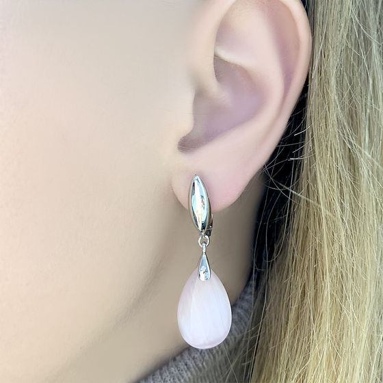 Серебряные серьги с кошачьим глазом 22ct