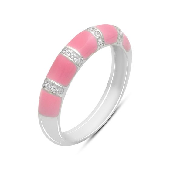 Silver ring with phianites, semallu