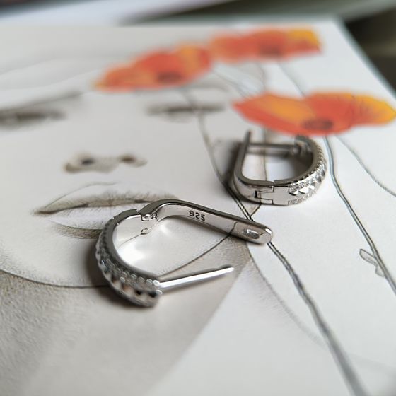 Silver Earrings with Fianites