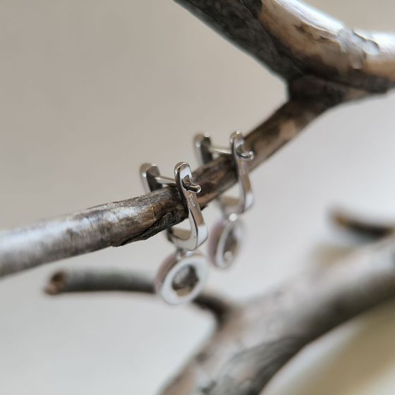 Silver earrings with ceramics