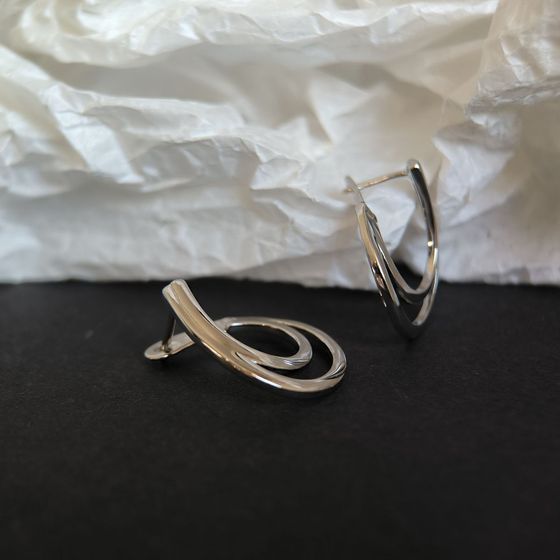 Silver earrings without stones