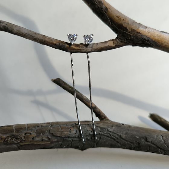 Silver Earrings with Fianites