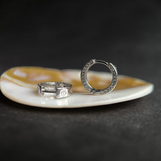 Срібні сережки з фіанітами 0.44ct
