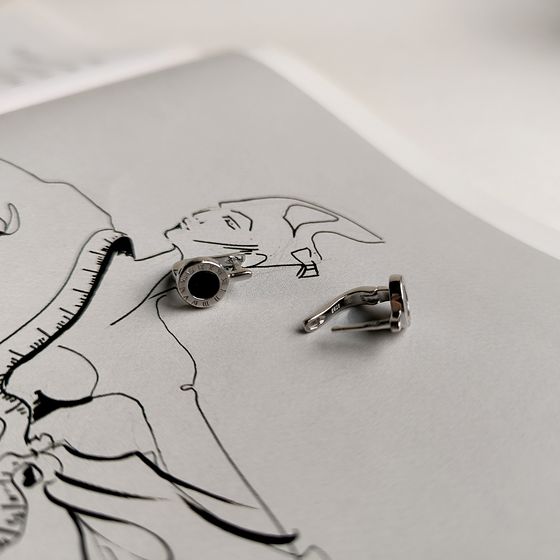 Silver Earrings with Onyx