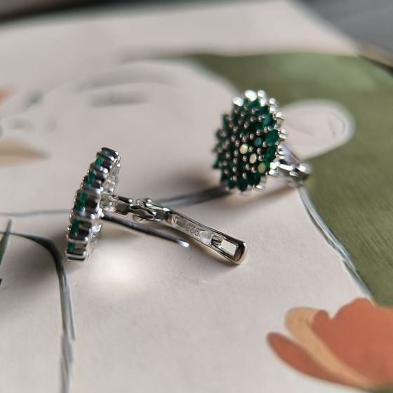 Silver earrings with agate 1.86ct