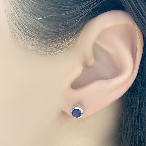 Срібні сережки з сапфіром nano 0.75ct