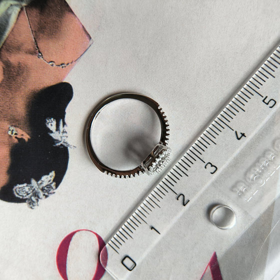 Silver ring with cubic zirconia