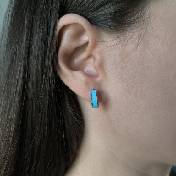 Silver earrings with phianites, semallu