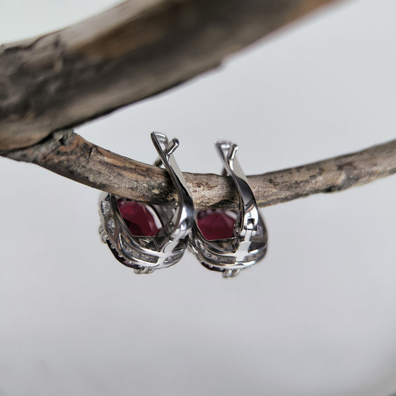 Silver earrings with nano garnet 9.39ct