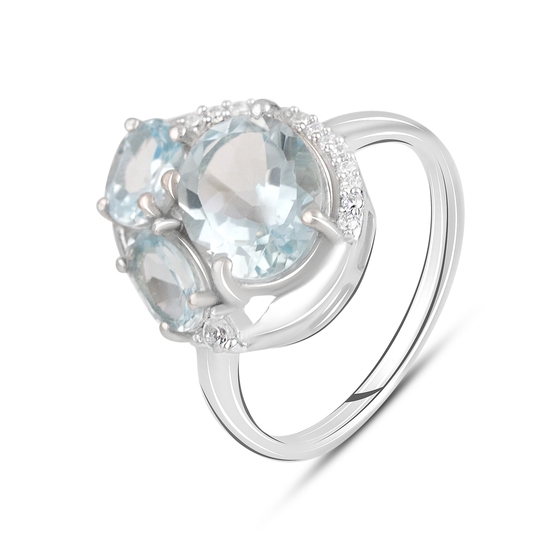 Silver ring with topaz 7.046ct