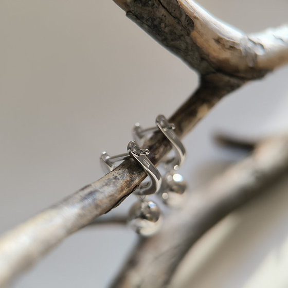 Silver earrings without stones
