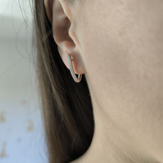 Silver Earrings with Fianites