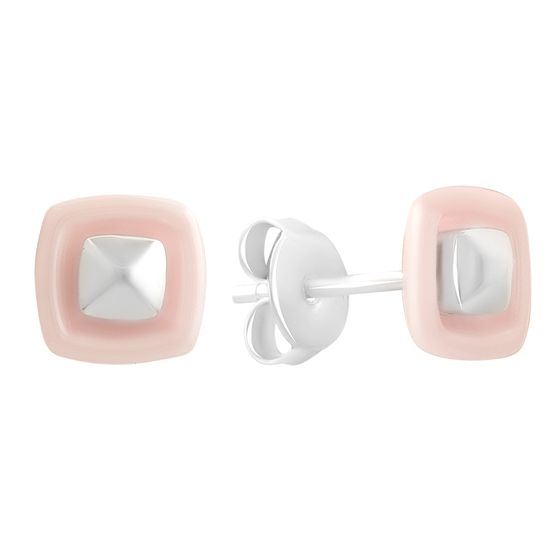 Silver earrings with ceramics