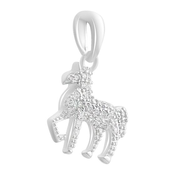 Silver pendant with cubic zirconia