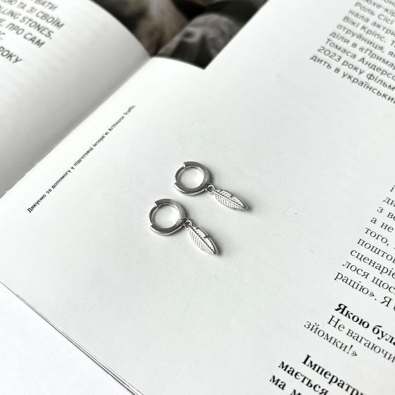 Silver earrings without stones