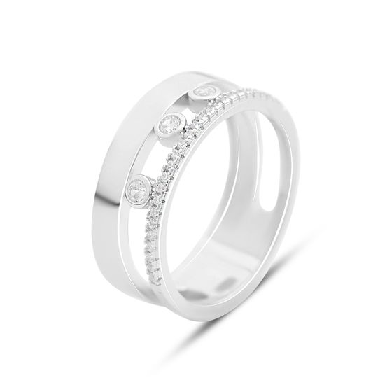Silver Ring with Fianites