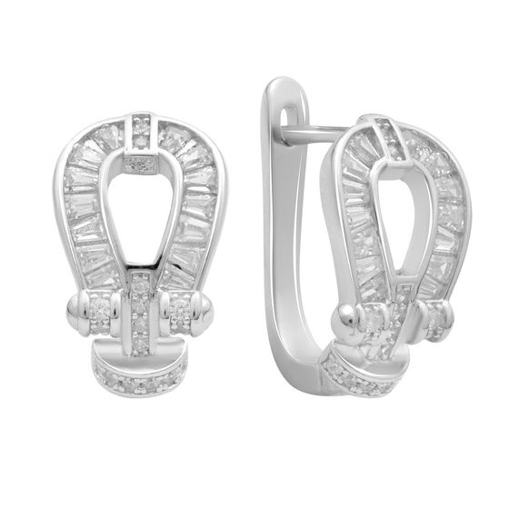 Silver Earrings with Fianites