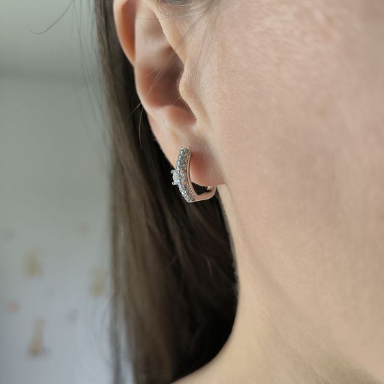Silver Earrings with Fianites