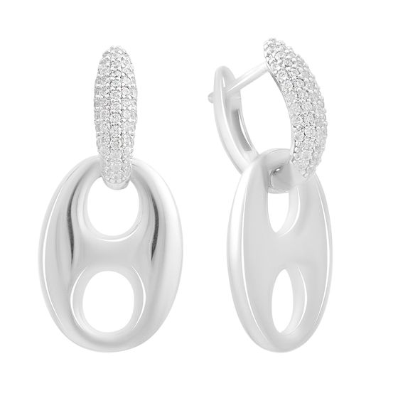 Silver Earrings with Fianites