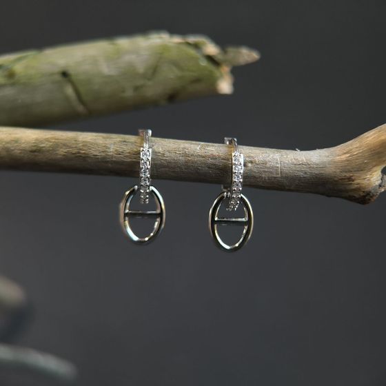 Silver Earrings with Fianites